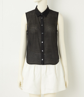 シアーボーダーシャツ