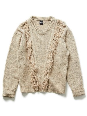 メランジフリンジニットプルオーバー