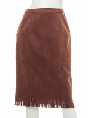 フェイクスエードフリンジスカート