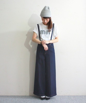 ストレッチデニム バギーサロペット