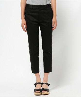 サテンストレッチクロップドパンツ