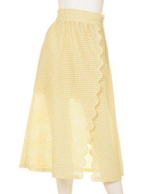 スカラップ刺繍ラップスカート