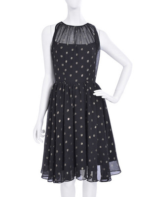 shinyドットホルターワンピース