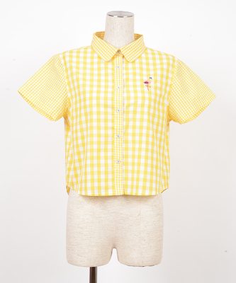 LAZY ギンガムチェックシャツ