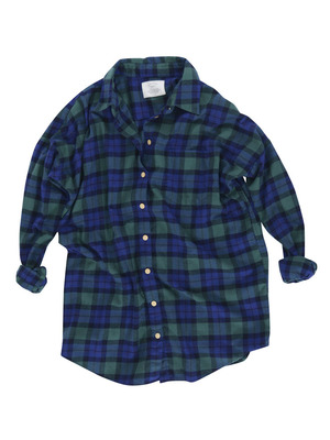 起毛ルーズチェックシャツ