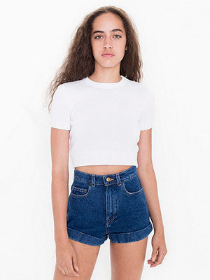 ハイウエストジーンカフショーツ