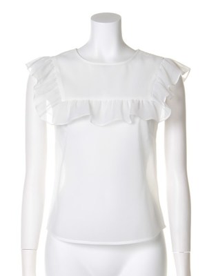 ノースリフリルブラウス