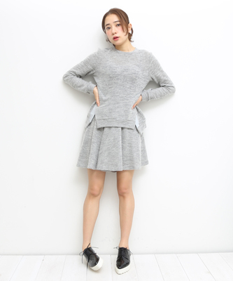 C/Wバーズアイフロントレイヤードスウェット