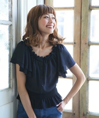 シフォンオフショルブラウス 559807