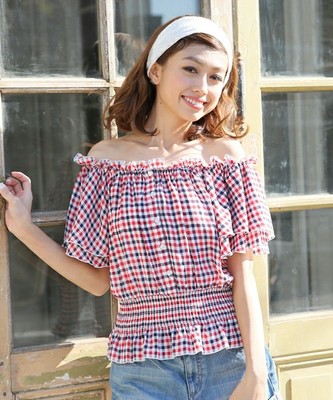 シフォンオフショルブラウス 559807