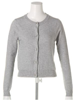 モチーフビジュー釦カーディガン