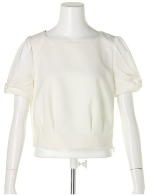 New袖リボンクロップドブラウス