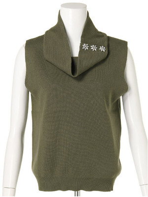 スヌード付ミラノリブニット