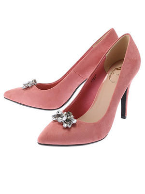 ビジュー付パンプス