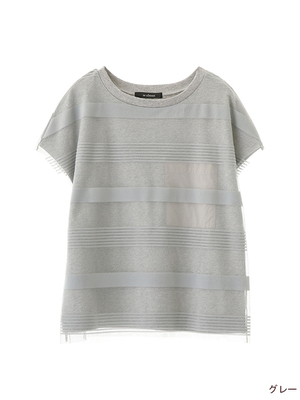 ボーダーチュール重ねTシャツ