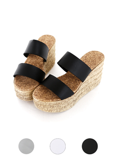 2ストラップウェッジヒールサンダル