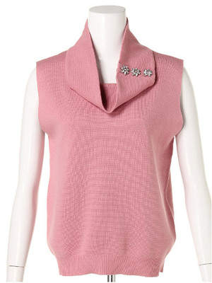 スヌード付ミラノリブニット