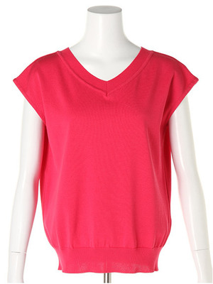 ノースリシンプルVニット