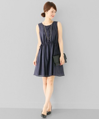 DOORS シルクコットンギャザーワンピース