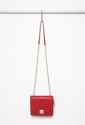 フェイクレザーチェーンストラップショルダーバッグ