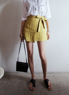 サイドリボンラップスカート・全3色