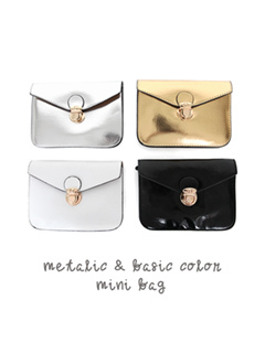 ストラップ付きメタリックミニバック・全4色