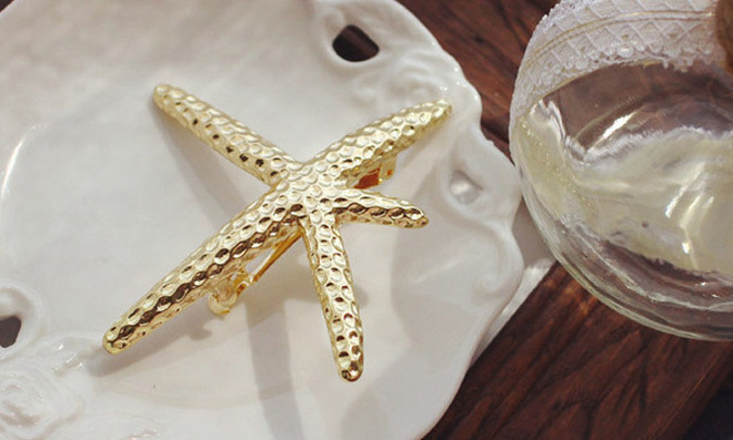 スターフィッシュ バレッタ ゴールド