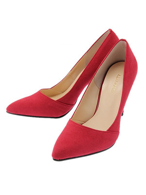 フェイクスエードポインテットトゥパンプス
