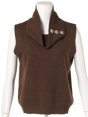 スヌード付ミラノリブニット