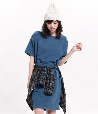 インディゴ染ワンピース