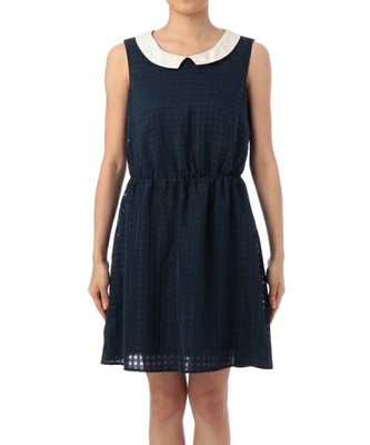 (WORLD ONLINE STORE SELECT)衿付きシアーチェックワンピース