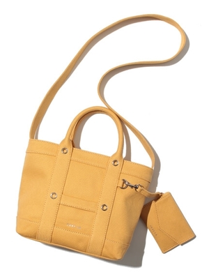 レザー×キャンバスミニトート