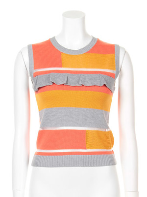 カラーブロックニットタンク