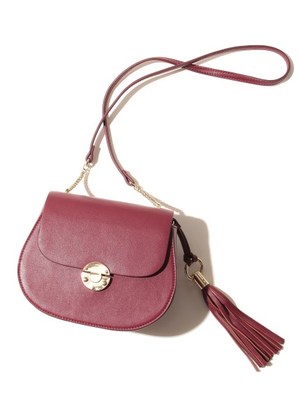 レザーラウンドショルダーバッグ