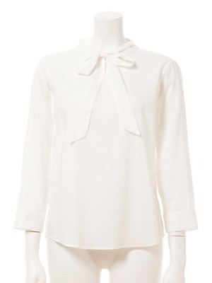 ハイネックボウタイブラウス