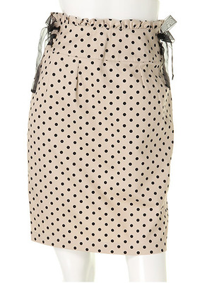 サイドレースアップドット柄スカート