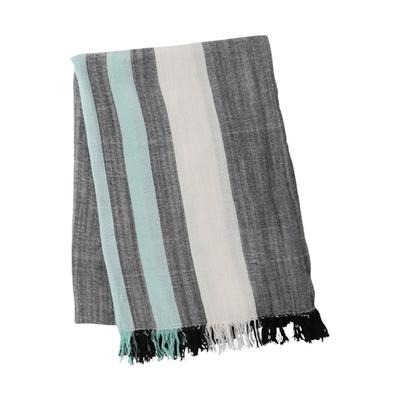 シュラフィー ブランケット ブラック×ライトブルー