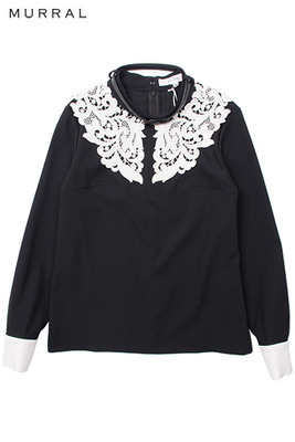 LACE COLOR TOPS/BLACK