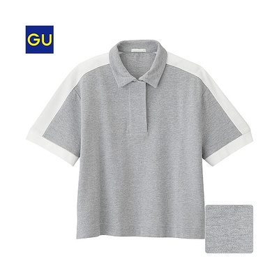 (GU)クロップドゆるポロシャツ(半袖)