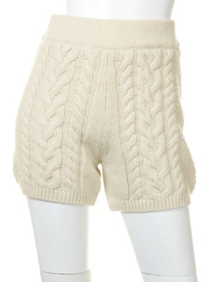 ケーブルニットショートパンツ