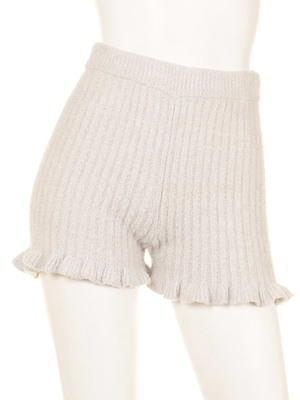 リブニットショートパンツ