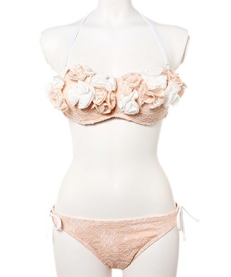 レース花コサージュバンドゥビキニ 水着