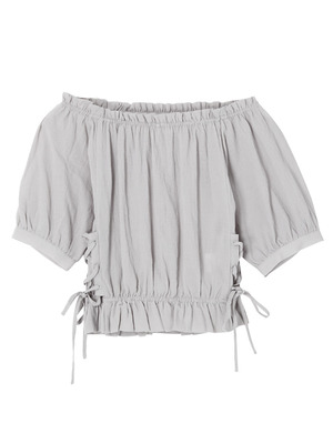レースアップオフショルブラウス