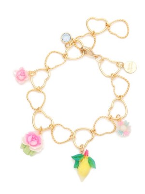 vintageレモンのハートチェーンブレスレット