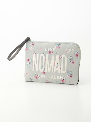 小花柄ロゴプリントポーチ