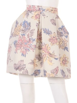 フラワープリントミドルスカート