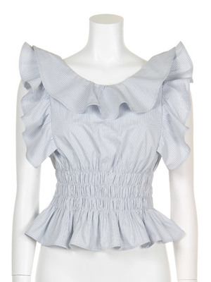 ウエストシャーリングブラウス