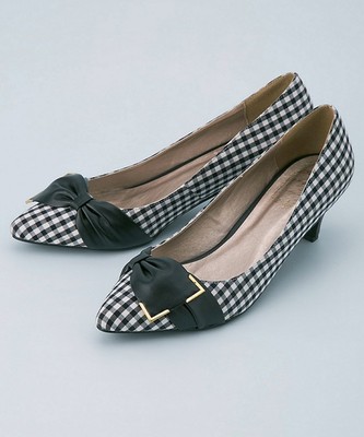 レディークラシカルリボンパンプス