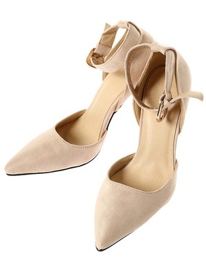 スウェードアンクルストラップパンプス