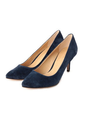 スエードヒールパンプス
